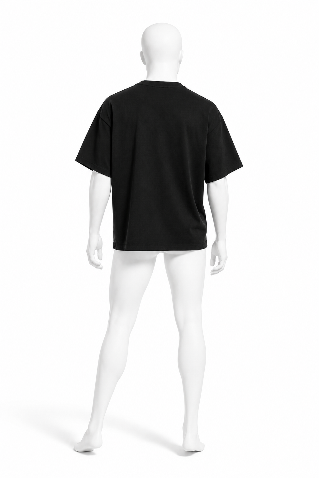 Black regular-fit cotton T-shirt by A. Manso