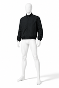 Obsidian black stand-collar cotton-blend jacket