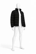 Obsidian black long down puffer jacket for men