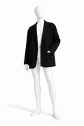 Obsidian black relaxed cotton blazer for men