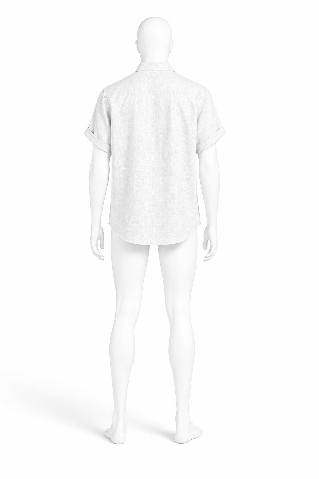 Black short-sleeve shirt with clean stand collar