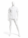 Obsidian black cotton poplin open-collar shirt for men