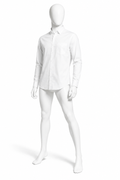 Glacier white cotton poplin long-sleeve shirt for men