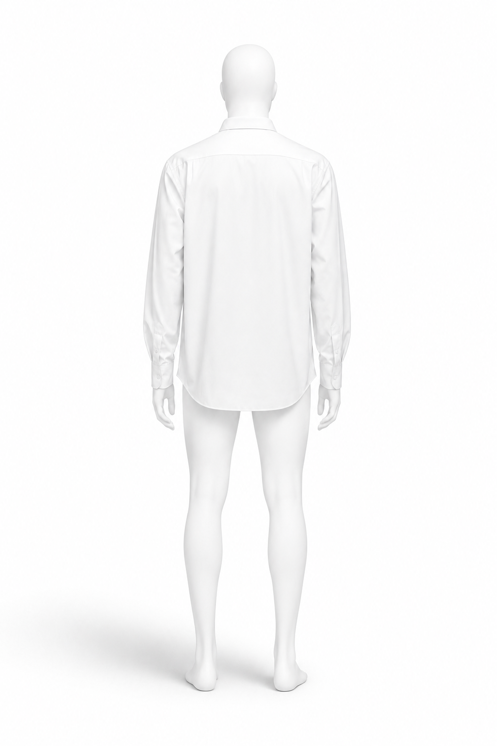 White slim-fit long-sleeve cotton poplin shirt