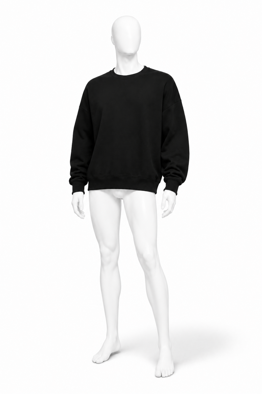 Obsidian black heavyweight drop-shoulder sweatshirt