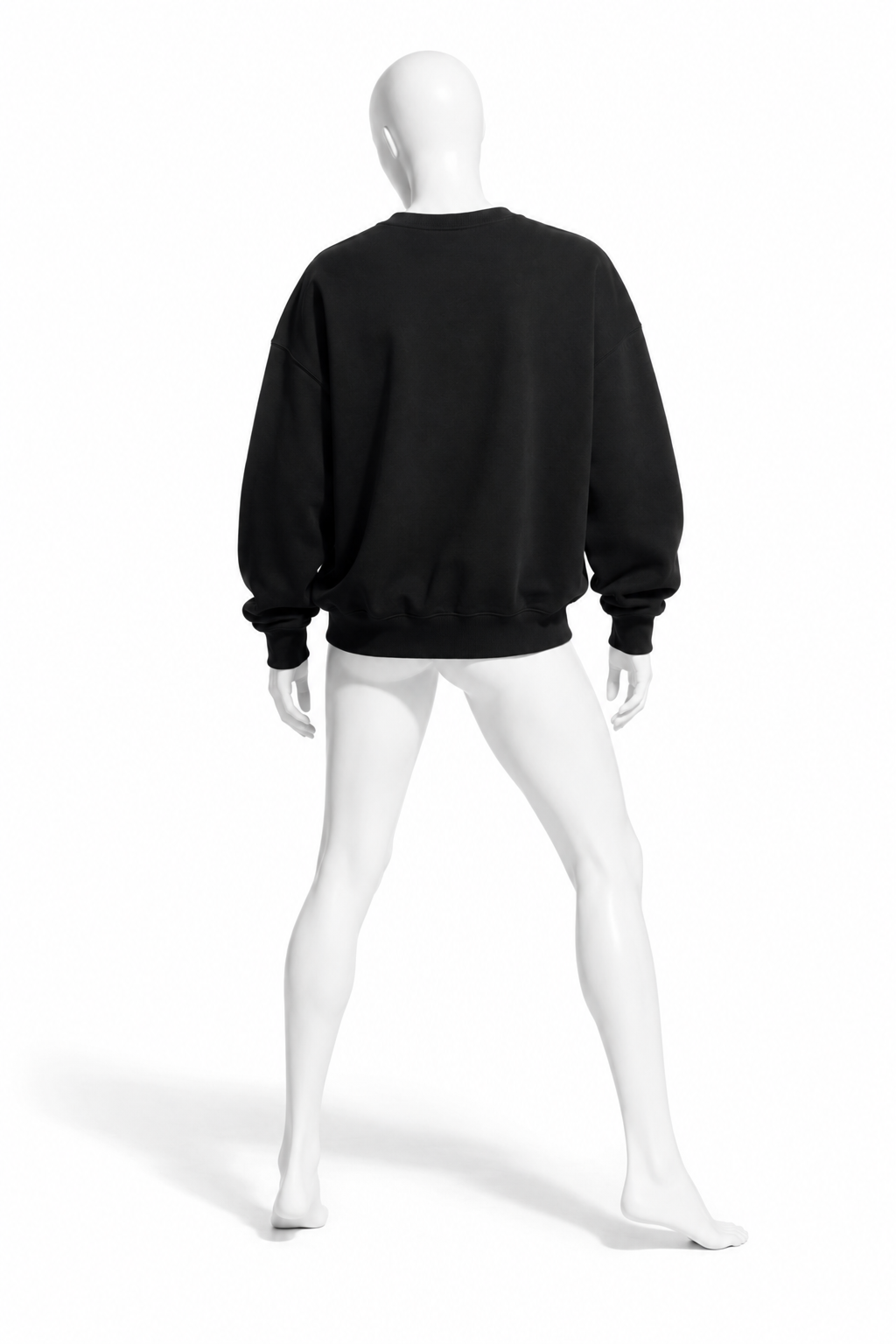 Black oversized cotton-blend sweatshirt for men