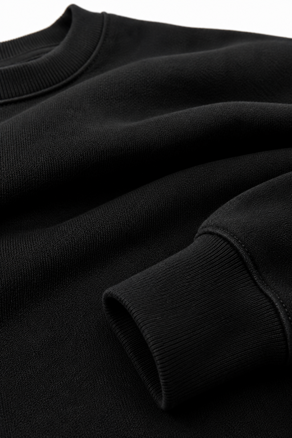 A. Manso black drop-shoulder heavyweight sweatshirt