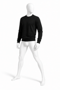 Obsidian black 530 GSM heavyweight cotton crewneck