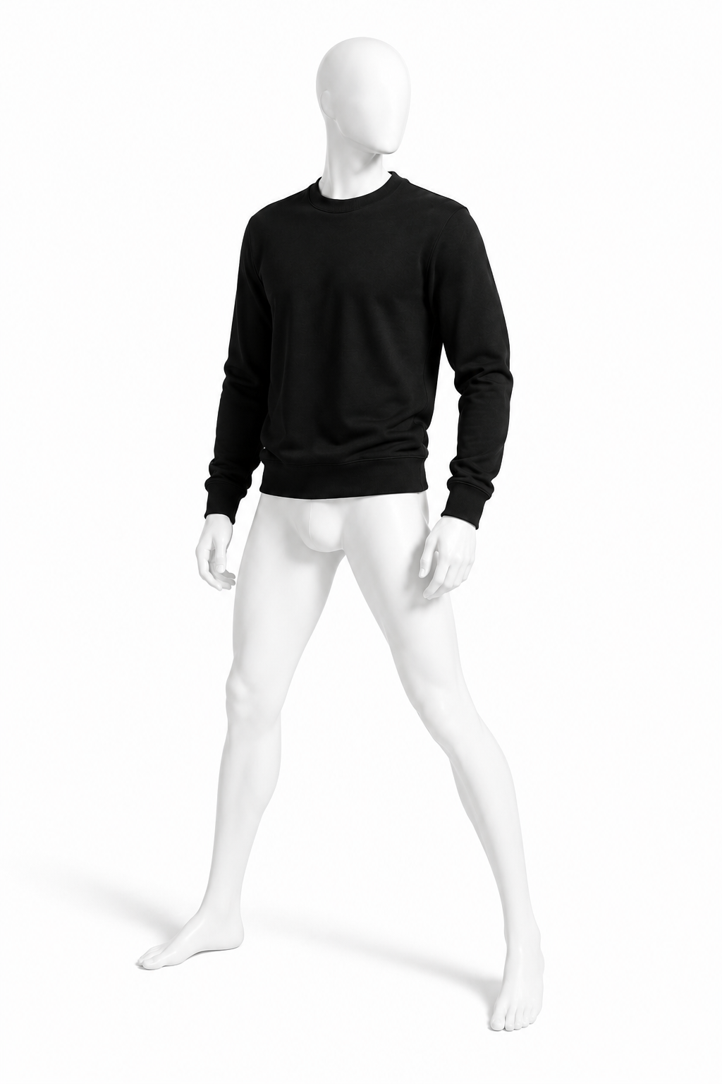 Obsidian black 530 GSM heavyweight cotton crewneck
