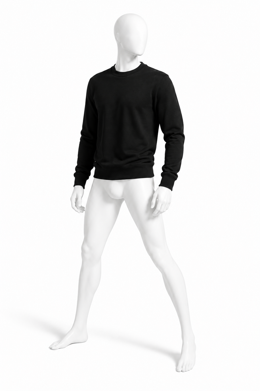 THE 530 OBSIDIAN BLACK COTTON CREWNECK 001