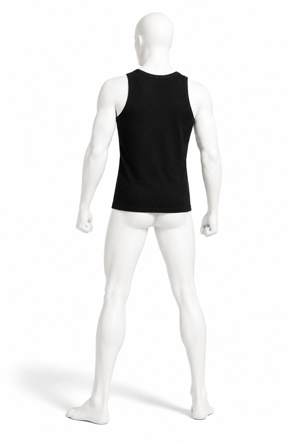 Black fitted ribbed sleeveless tank by A. Manso