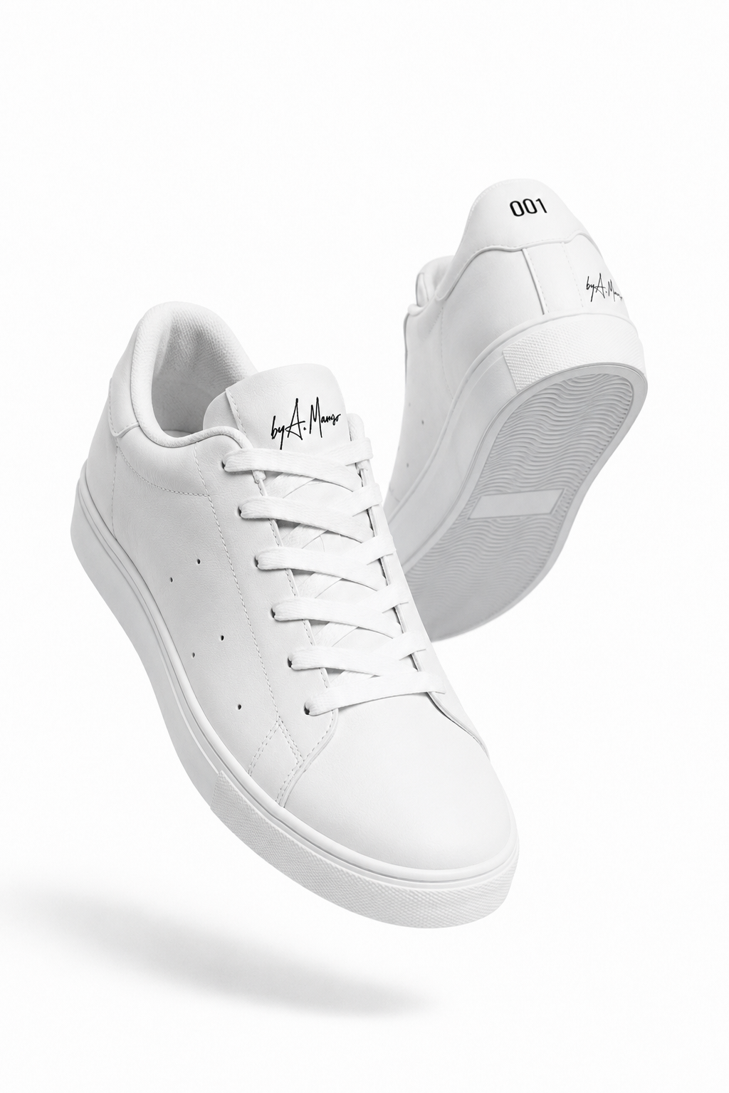 A. Manso Glacier White vegan leather sneakers