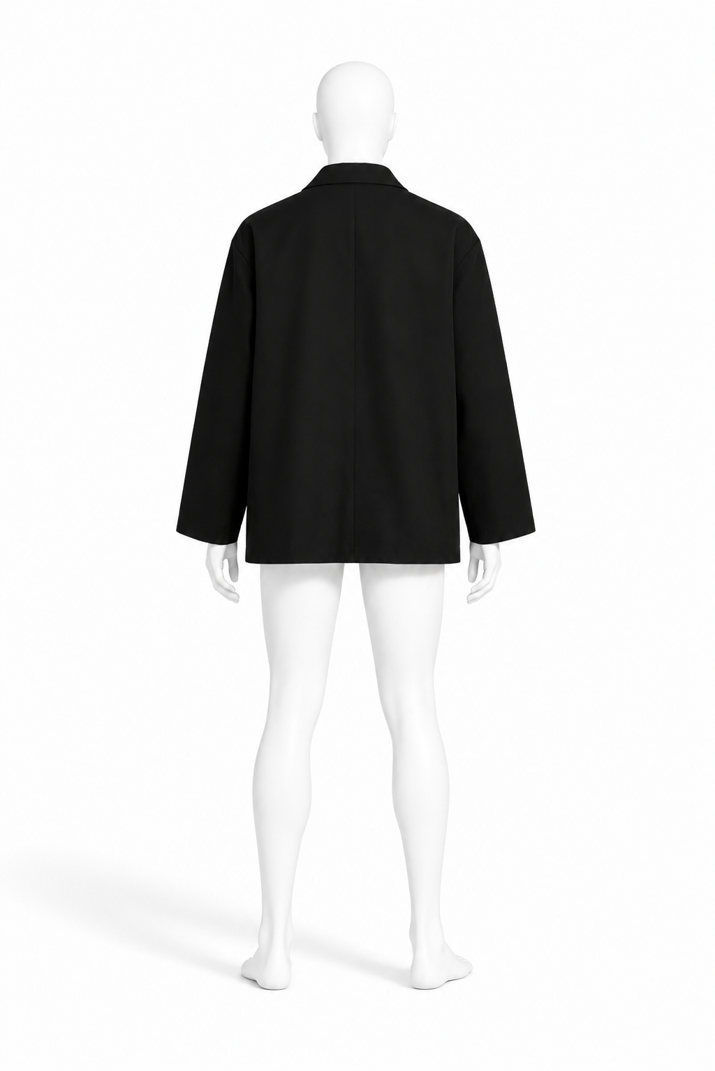 Black cotton blazer with relaxed masculine fit