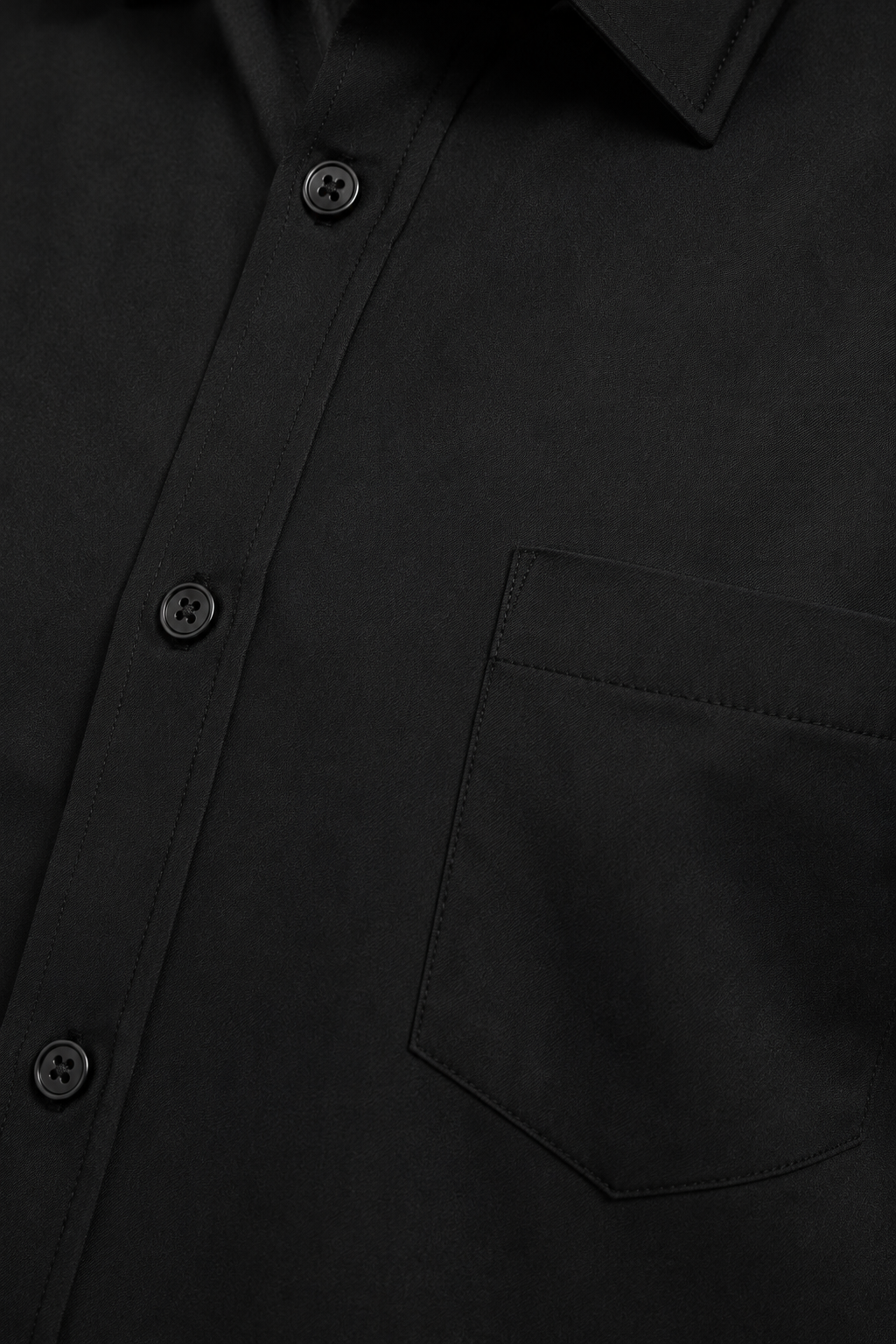 A. Manso Obsidian Black long-sleeve shirt with chest pocket