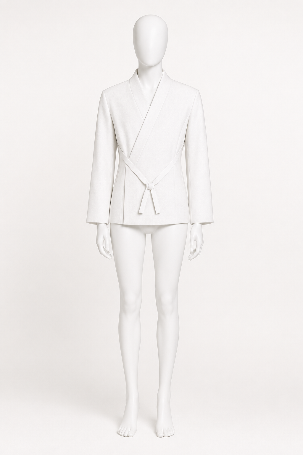 Kimono Shirt 000 — GLACIER WHITE variant, original white mannequin image