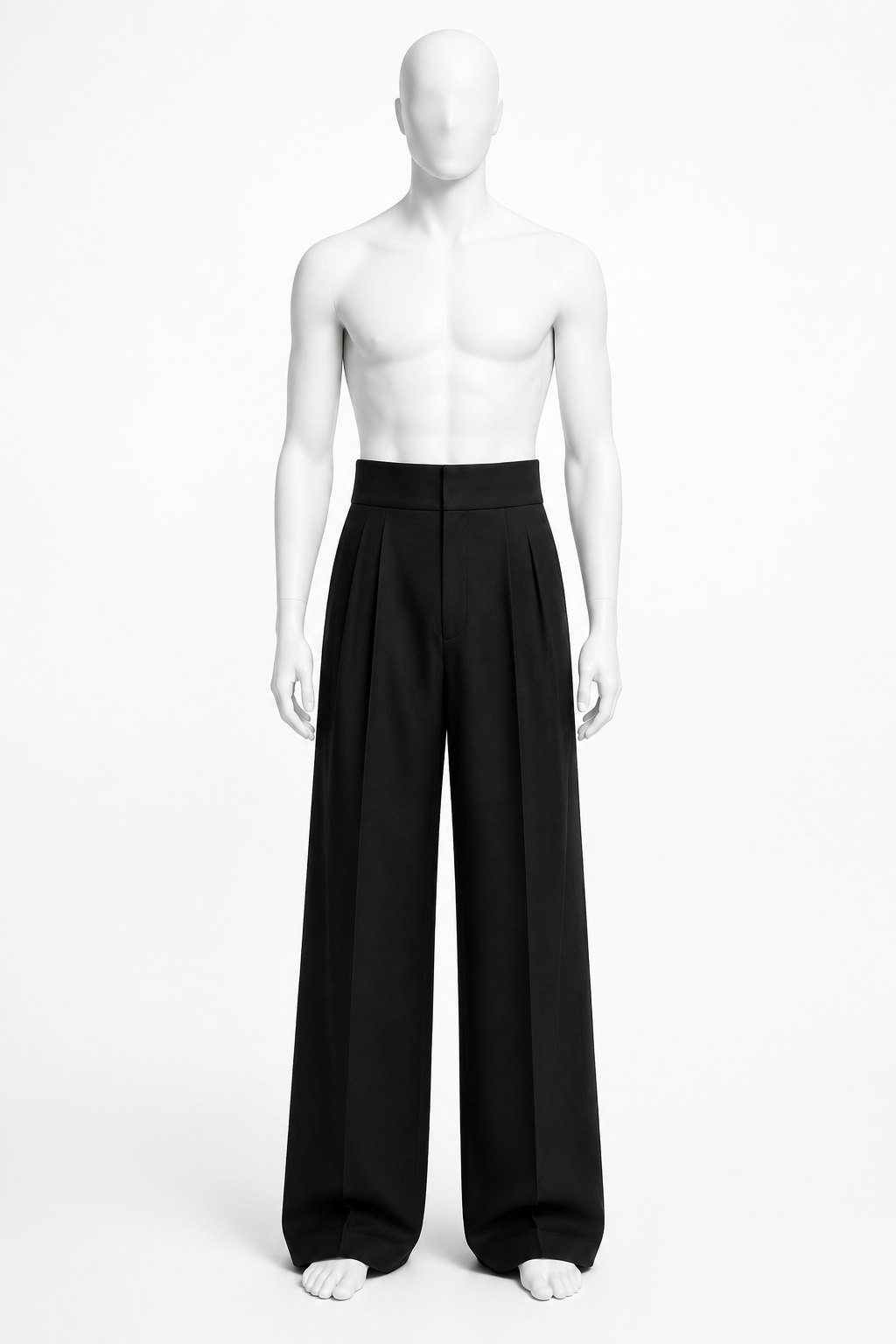 PLEATED WIDE-LEG TROUSERS 000 — original mannequin product image