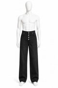 Button-Front Wide-Leg Denim 001 on white mannequin — front