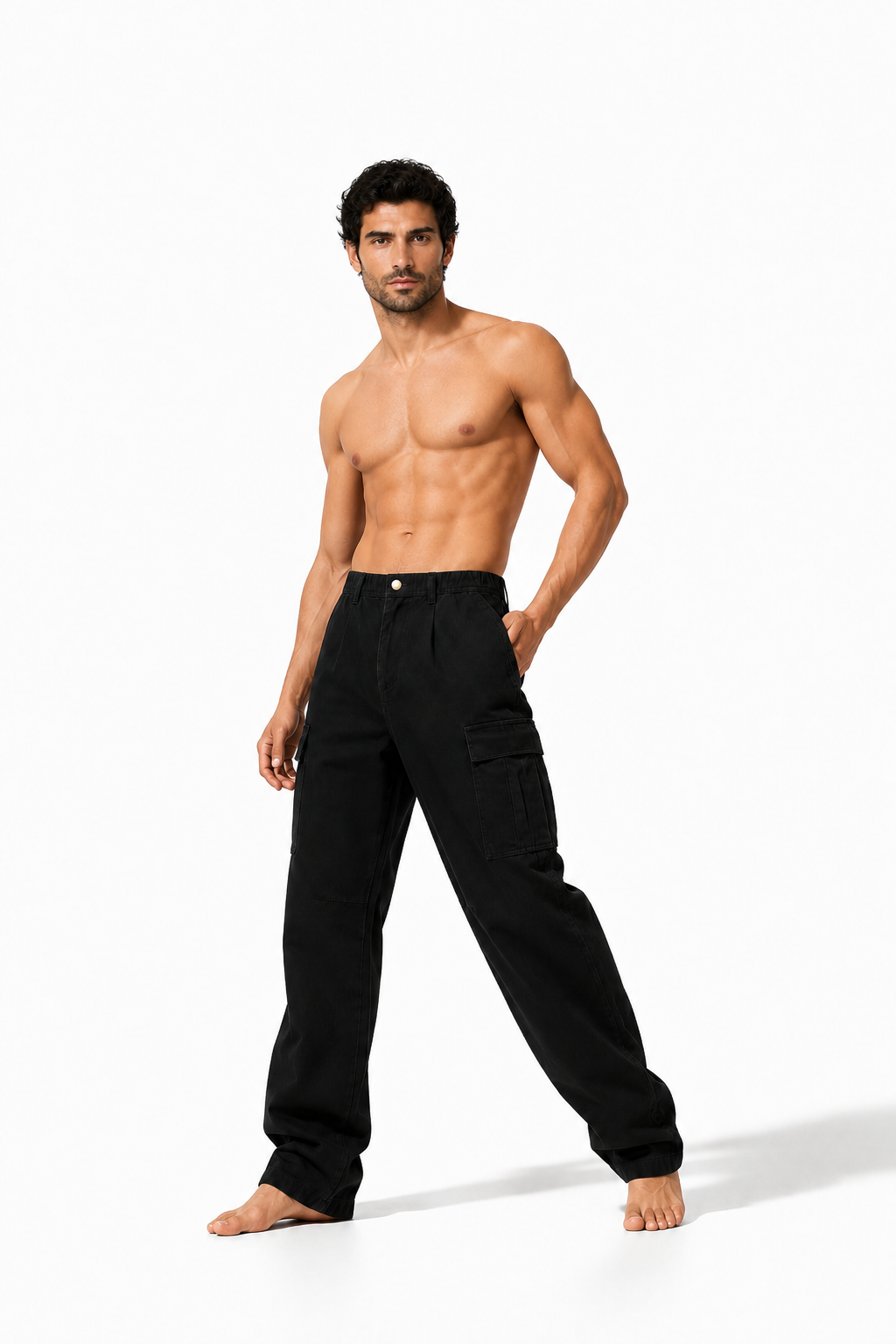 Male editorial model wearing SUPERIORITY NEEDS NO PALETTE by A. Manso — back view