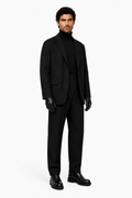 Male editorial model wearing THE COLLAR HOLDS COMMAND by A. Manso — front view