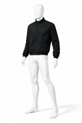 STAND COLLAR JACKET 001 on a masculine white mannequin in an editorial pose
