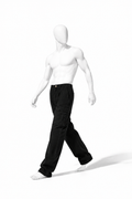 ADJUSTABLE STRAIGHT-LEG PANTS 001 on a masculine white mannequin in stride
