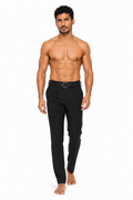 HARDWARE BELT 000 on shirtless barefoot male model — front walking view