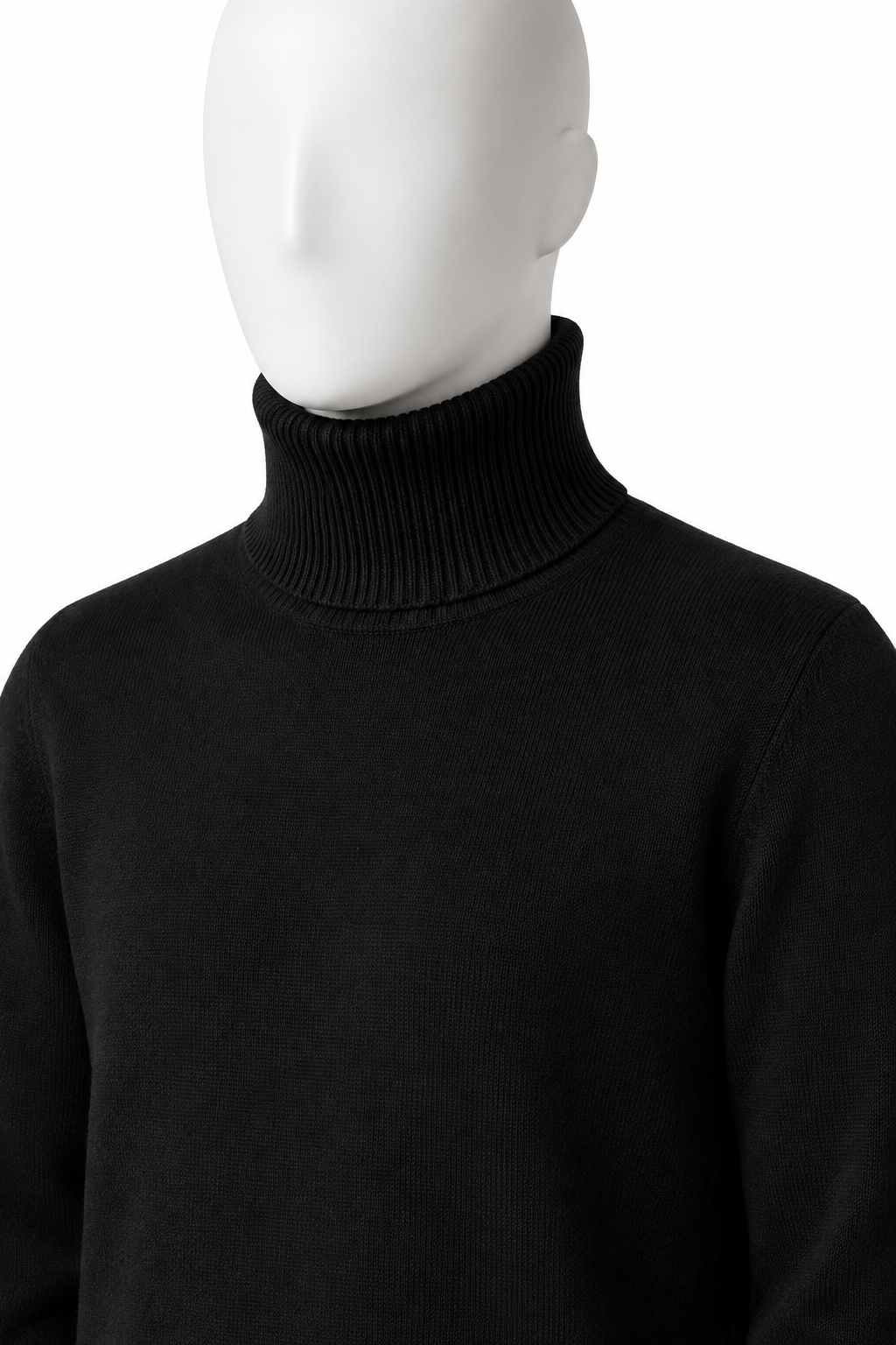 HIGH-NECK KNIT 000 — ribbed high-neck detail