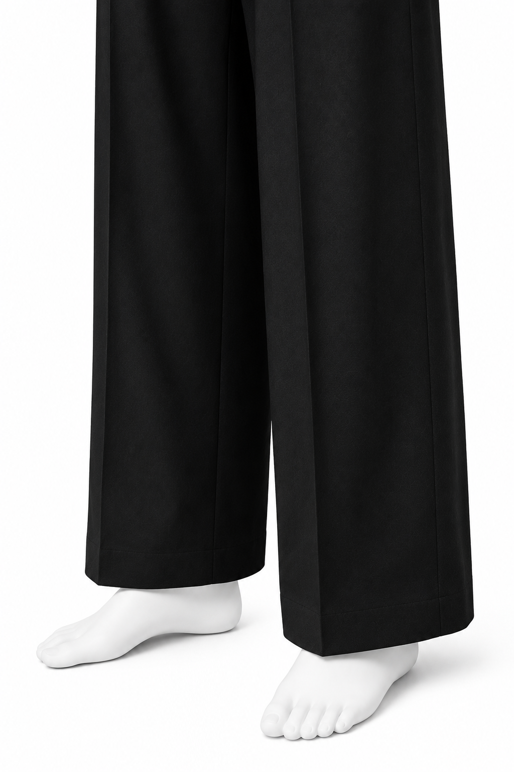 PLEATED WIDE-LEG TROUSERS 000 wide-leg hem and black drape detail