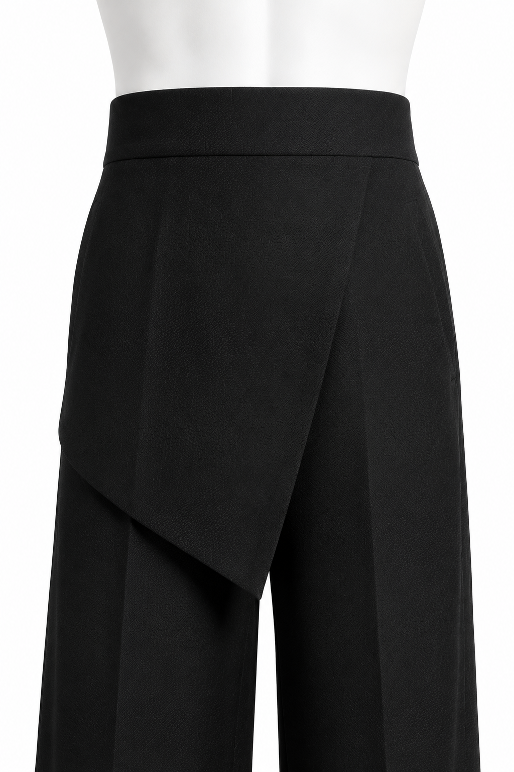 WRAP TROUSERS 000 asymmetric wrap panel and high waistband detail