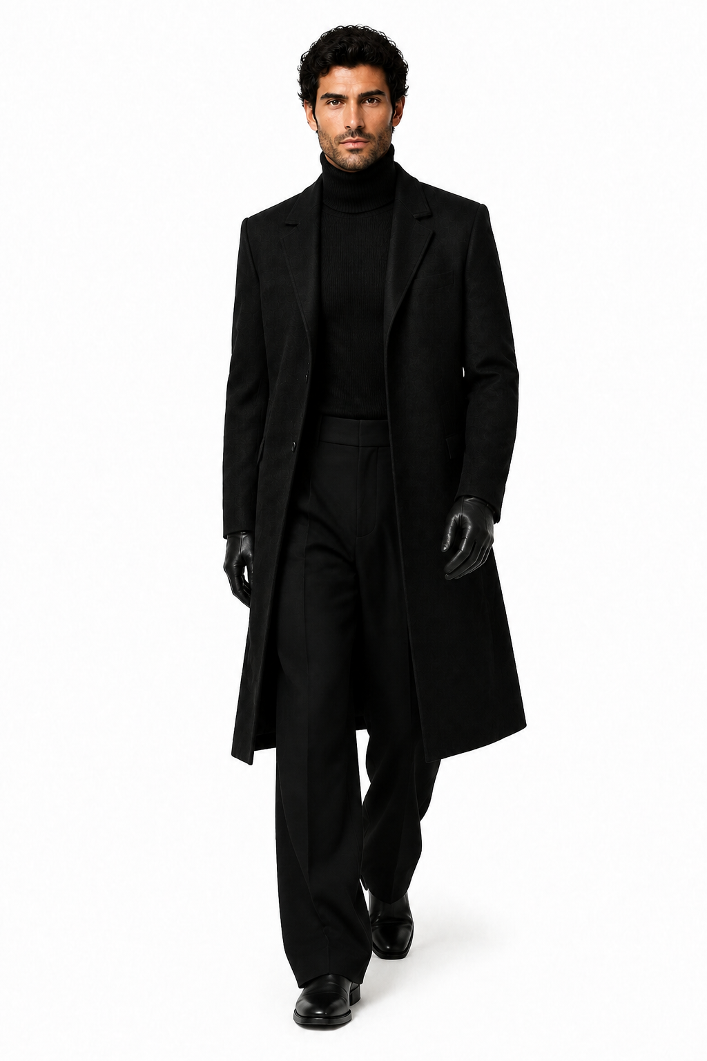 Male editorial model wearing COMMAND DOES NOT ASK by A. Manso — front view