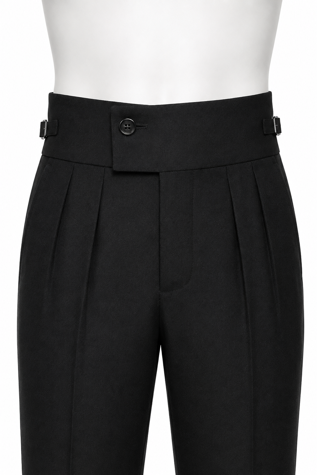 ITALIAN TROUSERS 000 high waist, extended closure and pleat detail
