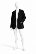 Obsidian black relaxed cotton blazer for men